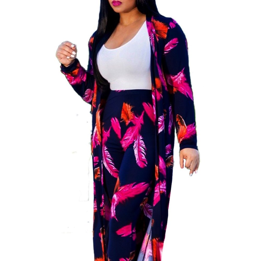 H687 Dark Blue Cardigan with Matching Ankle Length